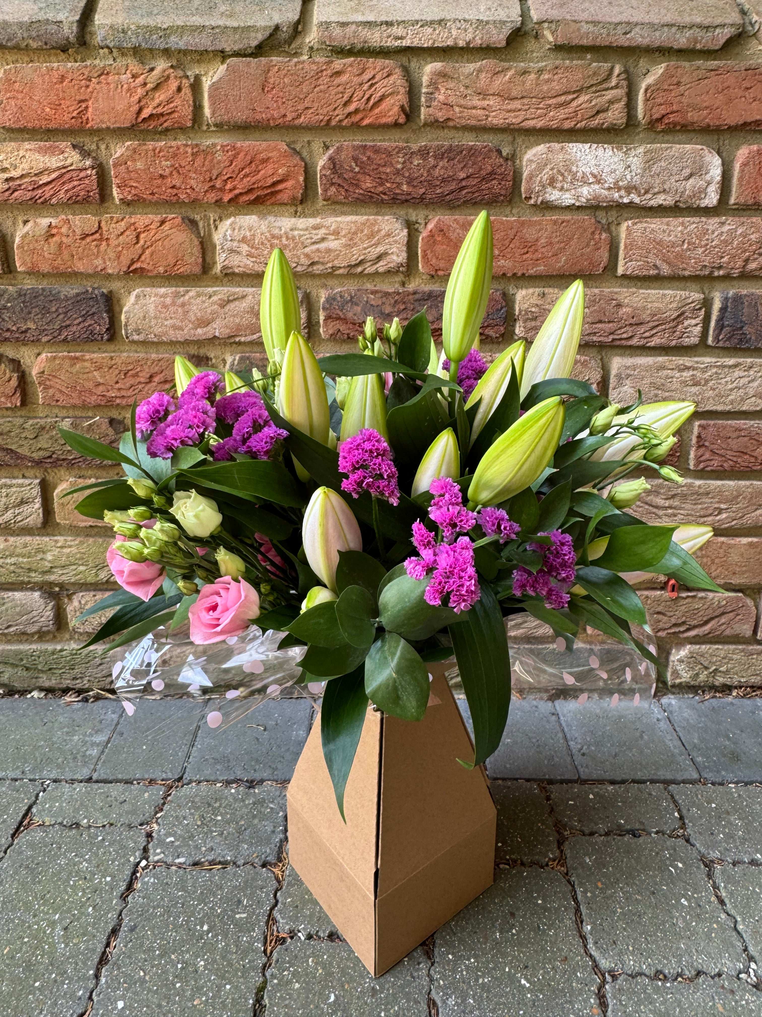 Pink & Green Handtied Bouquet