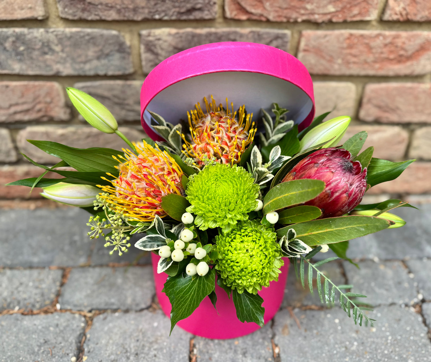 Tropical Hat Box Arrangement - Medium