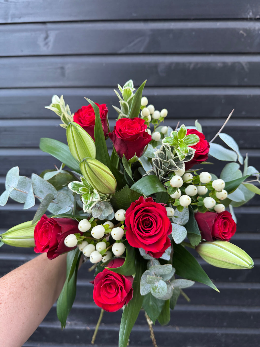 Red & White - Hand-tied Bouquet